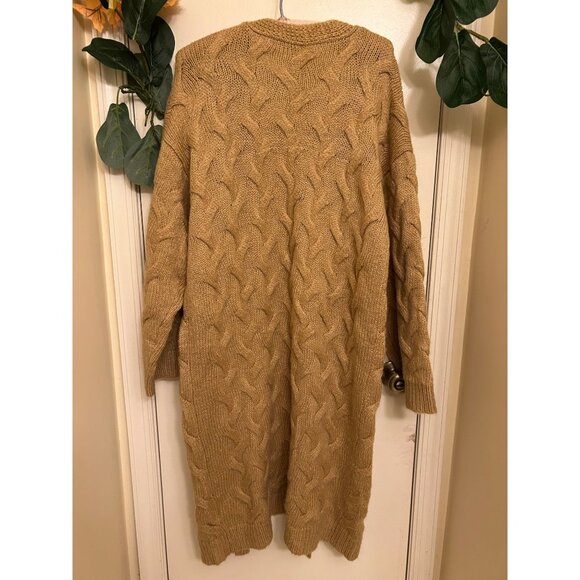 Simplee Apparel Women’s Long Sleeve Chunky Knit Cozy Sweater Tan Medium - Picture 7 of 14